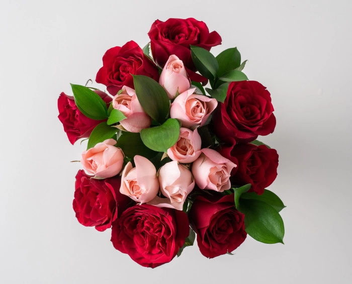 Buquê com 15 Rosas de Duas Cores e Chocolates - Image 2